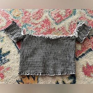 Pacsun Me to We Black White Gingham Crop Top Small